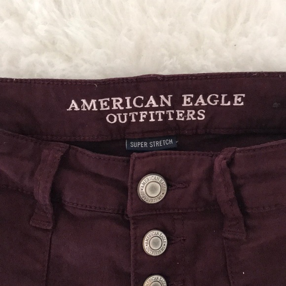 American Eagle Maroon Jegging Button up - Picture 3 of 6